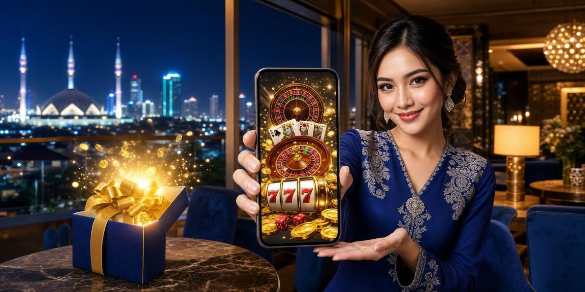 Pengguna wanita Malaysia menggunakan aplikasi pertaruhan bola sepak mae88 di telefon bimbit
